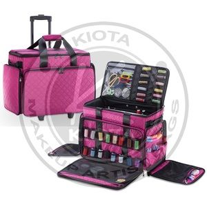 Kiota purple trolley case + organizer